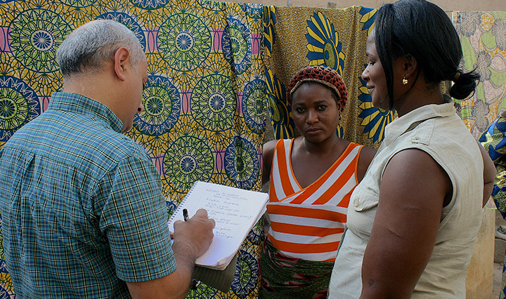 Louis Da Gama collecting malaria data in Togo, West Africa